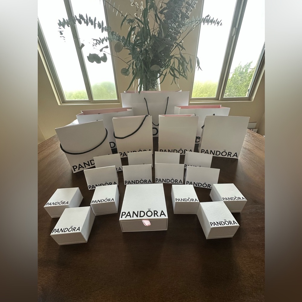 Pandora set of shopping bags and boxes
